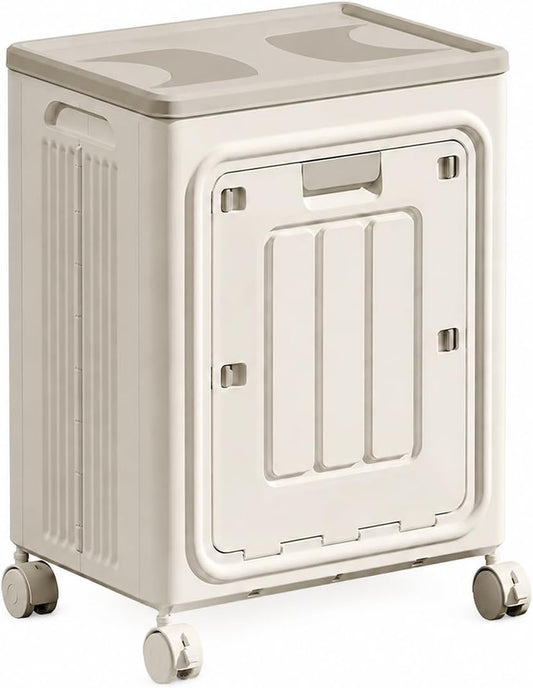 Rolling Laundry Hamper with Lid – Foldable Large Capacity Laundry Basket with Wheels for Bedroom, Bathroom & Laundry Room
