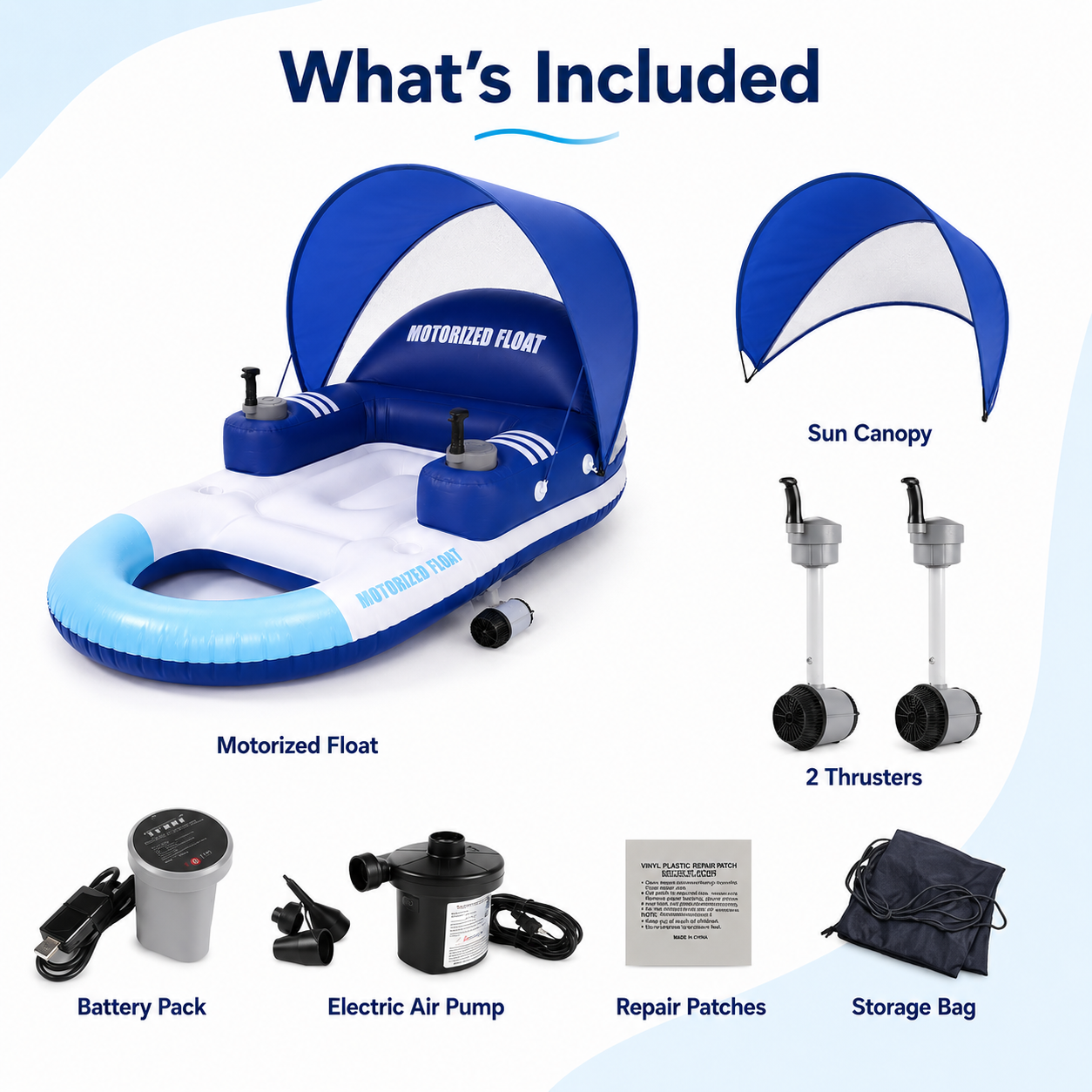 Motorized Pool Float with Canopy & Dual Joystick Control