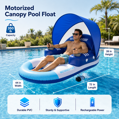 Motorized Pool Float with Canopy & Dual Joystick Control