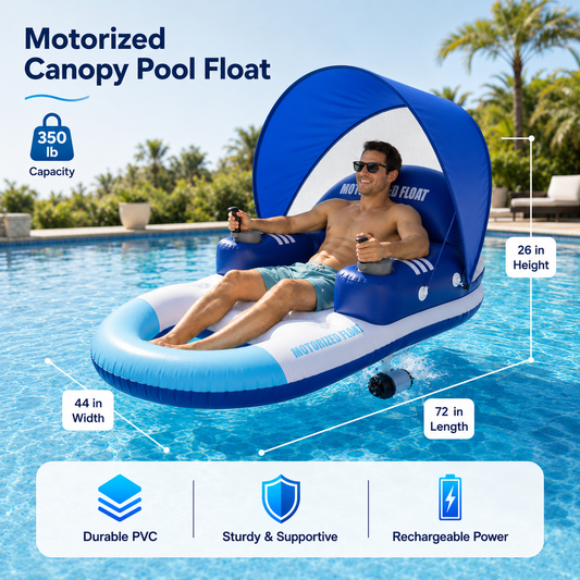 Motorized Pool Float with Canopy & Dual Joystick Control